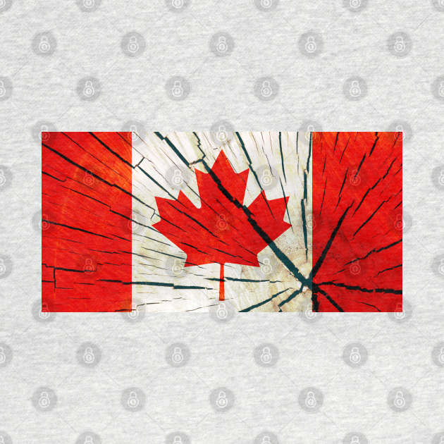 Flag of Canada – Tree Trunk Wood by DrPen